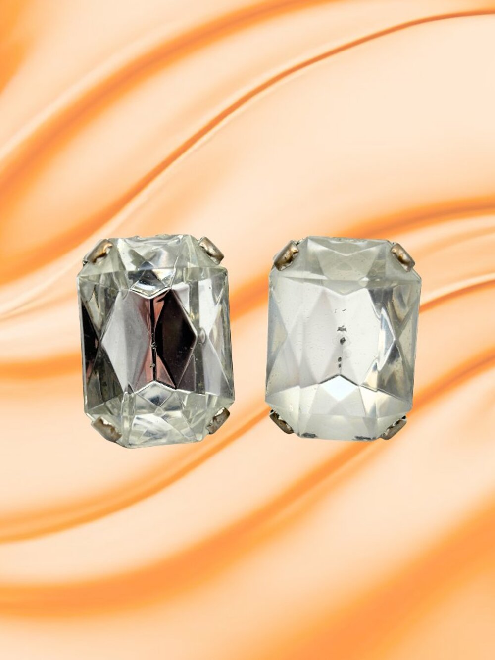 Large Rhinestone Clip-on Earrings